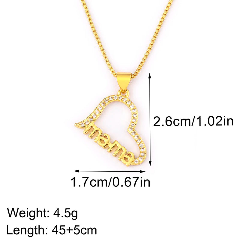 Nidin High Quality Romantic Heart Shape Shiny Crystal Zircon Charm Pendant Necklace 4 Styles For Women Men Luxury Jewelry Gifts