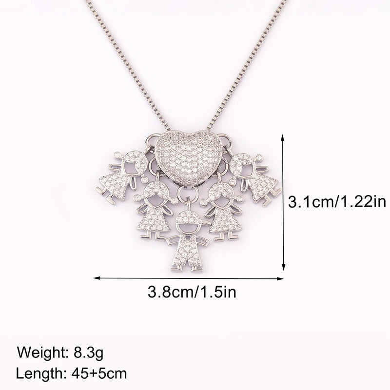 Nidin High Quality Trend Son/Daughter Boy/Girl Pendant Necklaces Female Fashion Versatile Chain Choker Jewelry Birthday Gifts