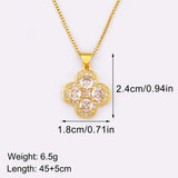 Nidin High Quality Flower Shape Sparkling Zircon Charm Pendant For Women Copper Necklace Jewelry Accessories Fashionable Gifts