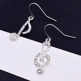 Musical note temperament female earrings asymmetric earrings student earrings shine  music jewelry