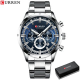 Reloj masculino CURREN, relojes de moda para hombre, marca superior, reloj de pulsera de lujo, reloj de cuarzo, reloj para hombre, cronógrafo resistente al agua