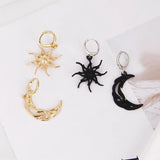 New Fashion Classic Geometric Ladies Pendant Earrings Star and Moon Asymmetrical Earrings Women's Luxury Jewelry Easy To Match