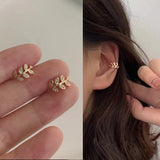 1PC Simple Star Flower Shape Zircon Ear Cuff Women Charming Crystal Clip on Earrings Earcuff Without Piercing Earrings Jewelry