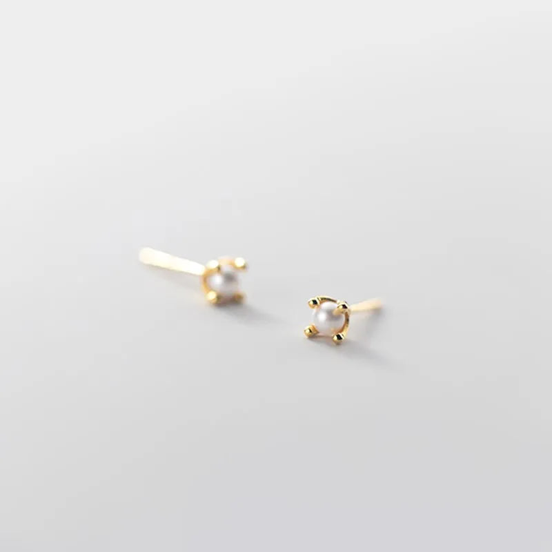 Tiny Pearl Stud Earrings Cartilage Piercing Jewelry for Women Girl