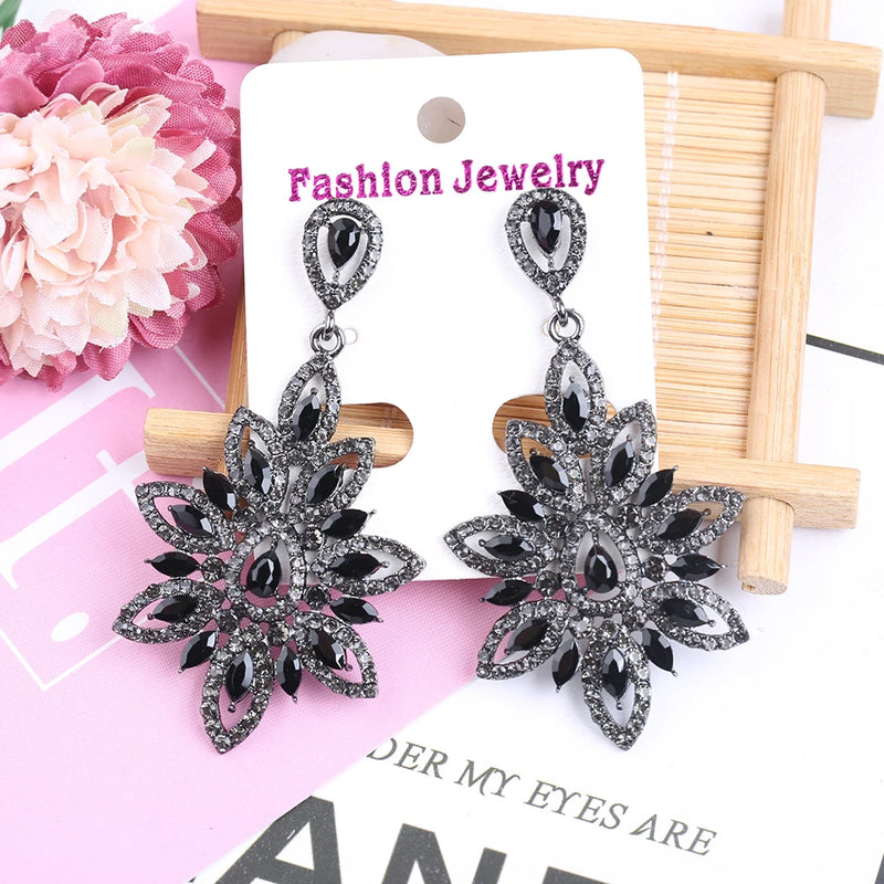 VEYO Dangle Earings for Women Leaf shape Crystal Earings Hollow out Full Rhinestone Fashion Jewelry Pendientes New Wholesale