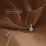 Hot New 925 Sterling Silver Flash Diamond Necklace Simple Zircon Water Drop Pendant Feminine Clavicle Chain Fashion Jewelry Gift