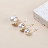 12pair/set Round Imitation Pearls Stud Earrings For Women Girls Earring Set Fashion Jewelry 7mm 9mm 11mm