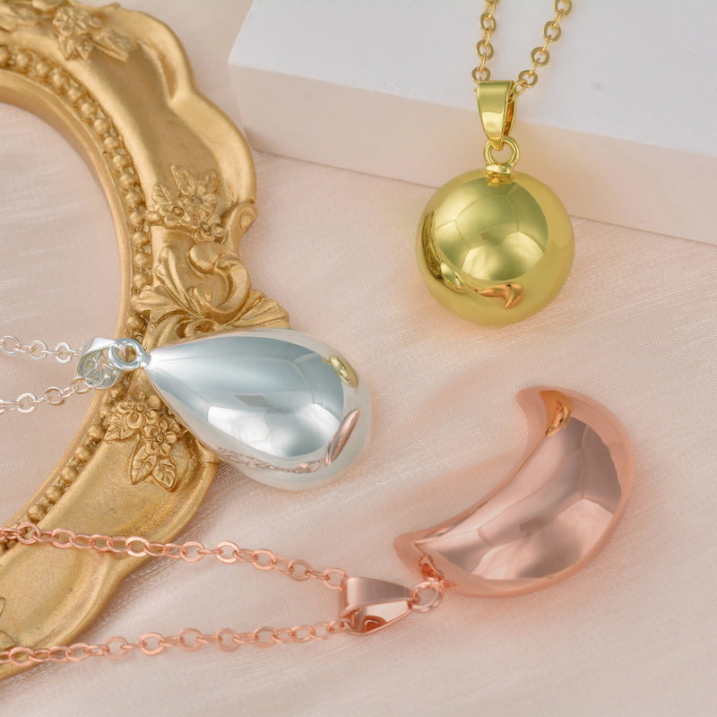 Collier pendentif bola de grossesse Eudora Harmony Ball Angel Caller simple et lisse carillon cloche boule bijoux pour femmes cadeau fête des mères