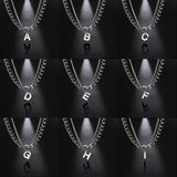 Stainless Steel Double Layer Necklaces for Men Women Simple 26 Letter Pendant Necklace Fashion Women's Jewelry for Party Gift