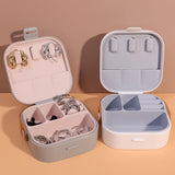 Simple Mini Jewelry Storage Box Travel Portable Storage Earring Necklace Ring Organizer Case with Leather Handle Jewelry Display