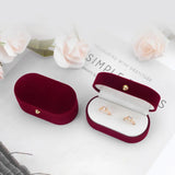 New Velvet Double Ring Box Wedding Diamond Ring Boxes Jewelry Display Organizer Proposal Engagement Ceremony Gifts Storage Cases