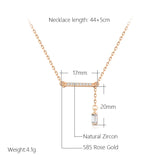 Kinel Luxury Square Natural Zircon Pendant Necklace for Women Trendy 585 Rose Gold Color High Quality Daily Fine Jewelry