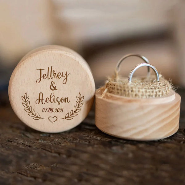 Gift for Her Personalized Ring Box Wedding Engagement Ring Dish Storage Custom Wooden Ring Keepsake Engraved Wedding Vows