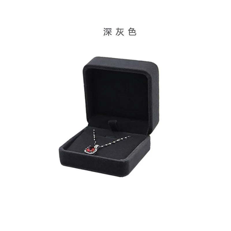 High Quality Jewelry Storage Boxes Presentation Necklace Pendant Jewelry Box Velvet Case Earrings Plastic Display Box 1 PC