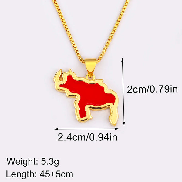 Nidin High Quality Venezuela Map Pendant Necklace Charm Neck Jewelry For Women Men Fashion Cute Chain 4 Colors Choker Gift