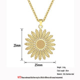 CHENGXUN Stainless Steel Gold Sunflower Pendant Necklace for Men Women Flower Daisy Floral Charm Chain Hip Hop Jewelry Gift