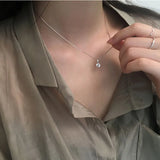 Collares colgantes de lujo de cristal coreano para mujer, gargantilla de cadena de clavícula con corazón de hada a la moda Y2k, regalo romántico lindo y simple, joyería