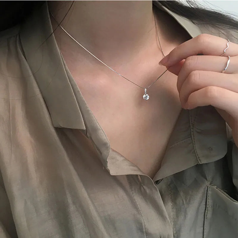 Collares colgantes de lujo de cristal coreano para mujer, gargantilla de cadena de clavícula con corazón de hada a la moda Y2k, regalo romántico lindo y simple, joyería