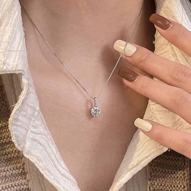 Collares colgantes de lujo de cristal coreano para mujer, gargantilla de cadena de clavícula con corazón de hada a la moda Y2k, regalo romántico lindo y simple, joyería