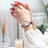 POEDAGAR Relojes para mujer, reloj de cuarzo de cuero con diamantes cuadrados a la moda, reloj de pulsera de lujo de primera marca a prueba de agua para mujer, regalo para novia