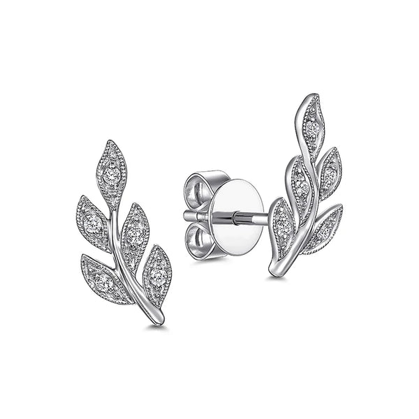 Huitan Fancy Leaf Shape Stud Earrings Silver Color Ear Accessories for Women Daily Wear Minimalist Gift Statement Jewelry 2023