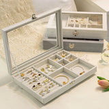 Jewelry Storage Box Earring Ring Necklace Jewelry Display Box Jewelry Classification Dustproof Transparent Flip Lid Jewelry Box