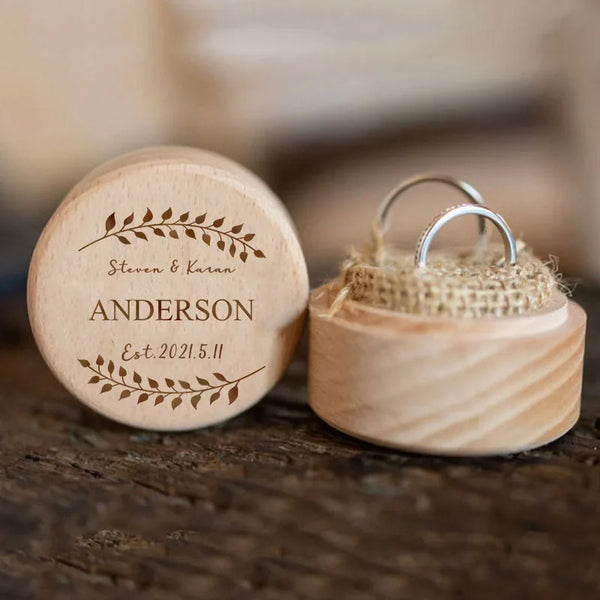 Gift for Her Personalized Ring Box Wedding Engagement Ring Dish Storage Custom Wooden Ring Keepsake Engraved Wedding Vows