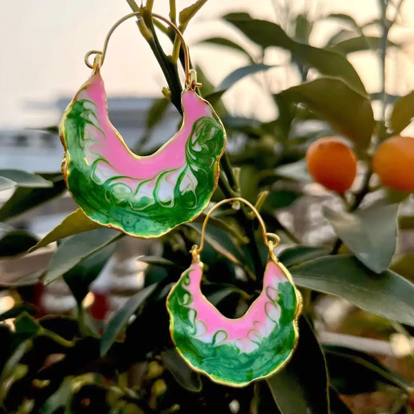 2024 New Colorful Alloy Droplet Shaped Leaf Earrings