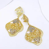 Big Drop Earrings For Women Plant Leaf Shape Dubai Fashion Jewelry Wedding Party Gift Trending