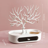 New Upgraded Deer Jewelry Storage Rack Drawer Design Tree Antler Shape Earrings Necklace Ring Jewelry Display Stand Tray Cases