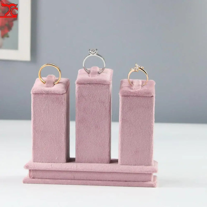 Jewelry Rack Display Pink Velvet Cloth Window Necklace RingJewelry Exhibitor Props High-End Display Props Free Combination