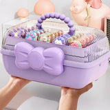 Portable Jewelry Storage Box for Bracelet Necklace Earring and Hairpin Supplies Cute Bow Multi-layer Jewelry Organizer