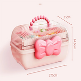 Portable Jewelry Storage Box for Bracelet Necklace Earring and Hairpin Supplies Cute Bow Multi-layer Jewelry Organizer