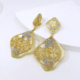 Big Drop Earrings For Women Plant Leaf Shape Dubai Fashion Jewelry Wedding Party Gift Trending